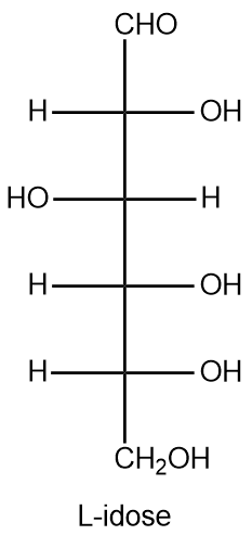 Final variant of L-idose structure in Fischer projection.