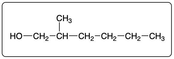 Condensed structural formula of the alcohol produced from butyl ethyl ketone reduction.