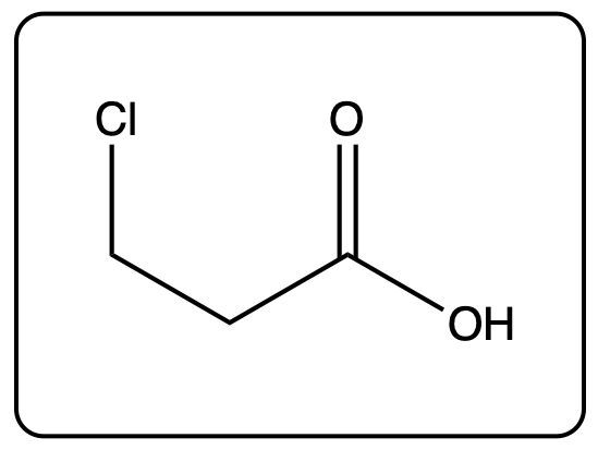 Structure of butanoic acid with a chlorine atom and a hydroxyl group.