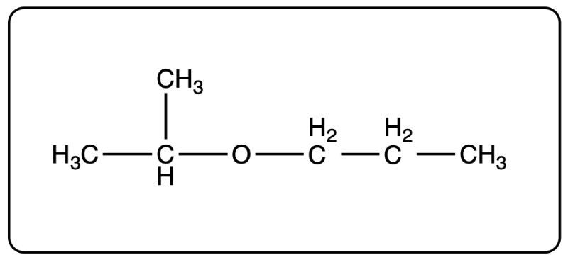 Condensed structural formula of a cyclic compound related to 4-methyl-2-hexanol.