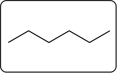 Skeletal structure of a linear organic molecule with zigzag carbon chains.