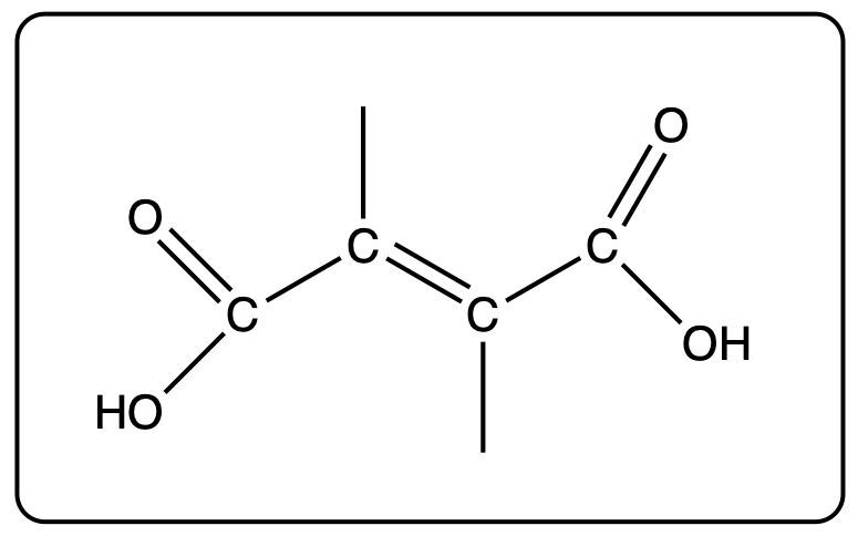 Structural formula of a compound with carboxylic acid and hydroxyl groups.