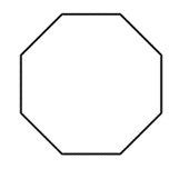 Line drawing of a regular octagon representing cyclooctane structure.