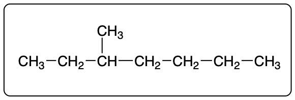 Condensed structural formula of butyl ethyl ketone.