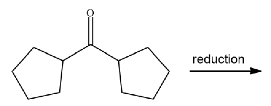 Chemical structure showing reduction of a compound with oxygen.