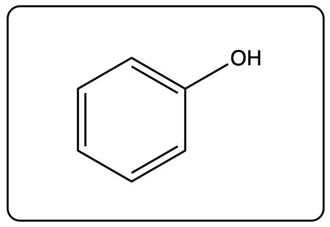 Line-angle structure of phenol with an -OH group.