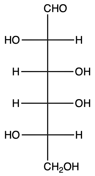 Fischer projection of D-galactose monosaccharide.