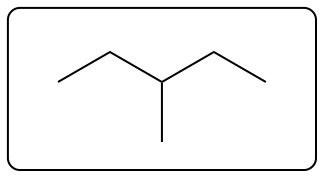 Skeletal structure of a compound for organic chemistry study.