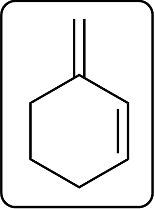 Product structure of the hydrogenation reaction with two double bonds.