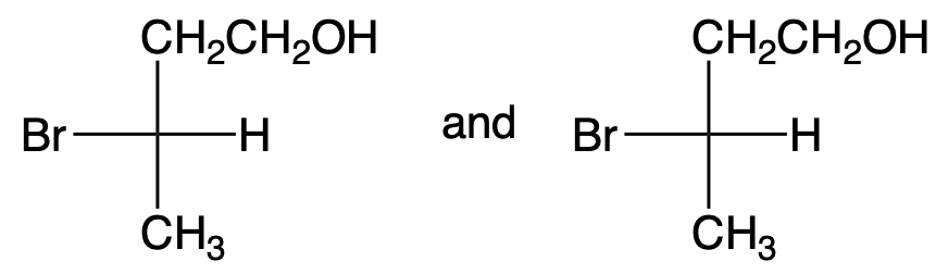 Two Fischer projections comparing enantiomers in Chapter 20 of the gob course.