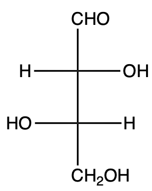 Fischer projection of D-erythrose.