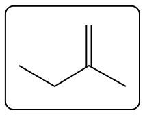 Line-angle formula of an alkene product showing another double bond arrangement.