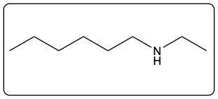 Chemical structure of N-ethylhexanamine with an ethyl group attached to a hexane chain.