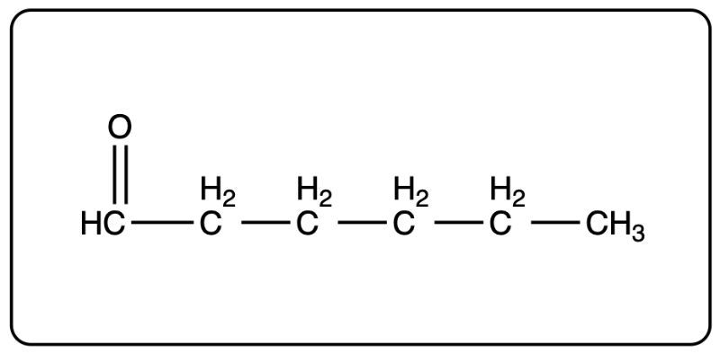 Condensed structural formula of 3-ethyl-5-methylhexanal with linear arrangement.