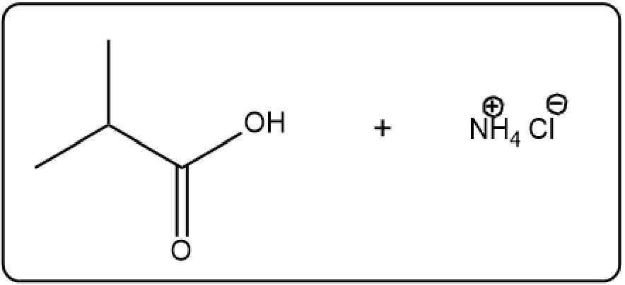 Reaction of isobutyric acid with ammonium chloride.