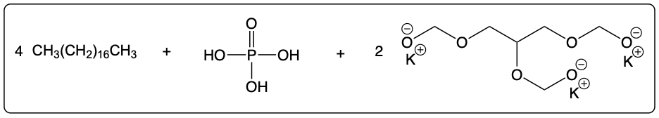 Visual representation of lipid saponification process, detailing products from ester bond hydrolysis.