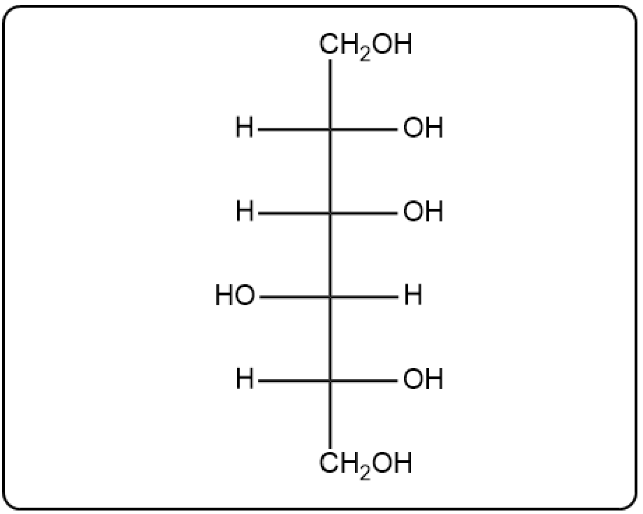 Fischer projection of D-sorbose showing reduction at C2.
