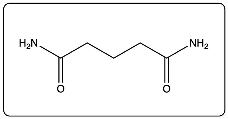 Structure of a diamide with two amide functional groups in a linear chain.