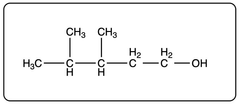 Condensed structure of a cyclic compound with hydroxyl and carbon groups.