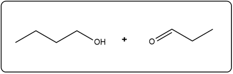 Line-angle structure of two alcohols resulting from ester hydrolysis.