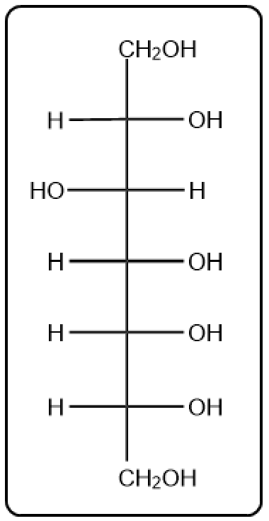 Structure of volemitol, a seven-carbon sugar alcohol.