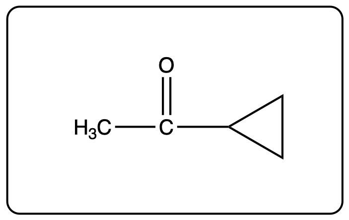 Condensed structural formula of ethyl propyl ketone with a cycloalkane structure.