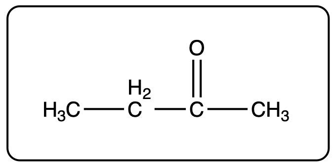 Simplified condensed structural formula of ethyl propyl ketone.