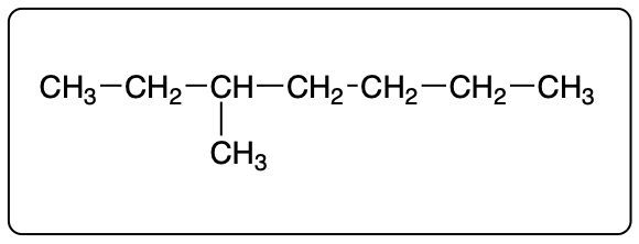 Condensed structural formula of 3-methyl-4-heptanone without an OH group.