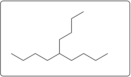 Line-angle structure of 5-butylnonane with another angle.