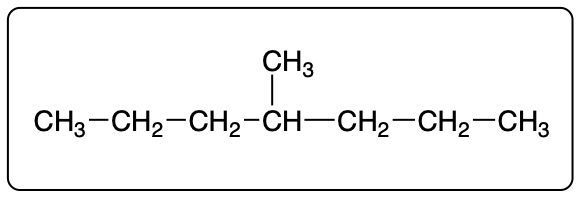 Condensed structural formula of butyl ethyl ketone.