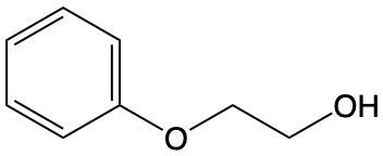 Skeletal formula of phenoxyethanol, a cosmetic preservative.