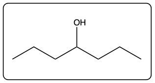 Line structure of an aldehyde compound for naming ketones in chapter 15 of the gob course.