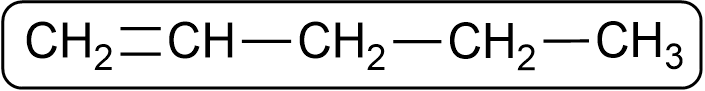 Condensed structural formula: CH2=CH-CH2-CH2-CH2-CH3.