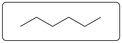 Skeletal structure of the alkane CH3CH2CH2CH2CH2CH3, depicting the arrangement of carbon atoms.