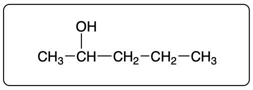 Condensed structural formula of 1-pentanol, an alcohol from pentanal reduction.