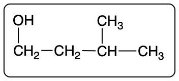 Product structure of the hydration reaction with an alcohol functional group.