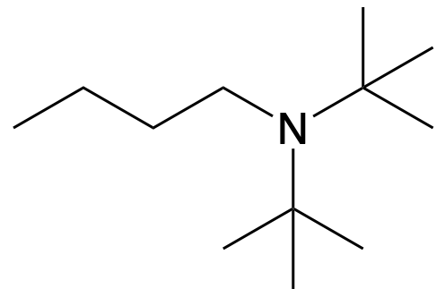 Chemical structure of a compound for classifying amines in the course 'gob', Chapter 17.