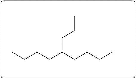 Line-angle structure of 5-butylnonane with a different view.