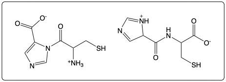 Dipeptide structure including proline and serine with a thiol group.