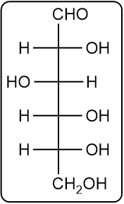 Fischer projection of D-mannose with aldehyde at the top.