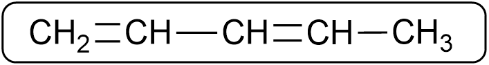 Condensed structural formula: CH2=CH-CH=CH-CH2-CH3.