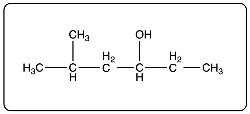 Another representation of 4-methyl-2-hexanol with hydroxyl and methyl groups.