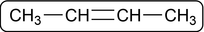 Condensed structural formula: CH₃−CH=CH−CH₃.