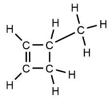 Structural formula of a branched alkane with six carbon atoms and a double bond.