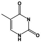 Chemical structure of uracil, a nitrogenous base in nucleic acids.