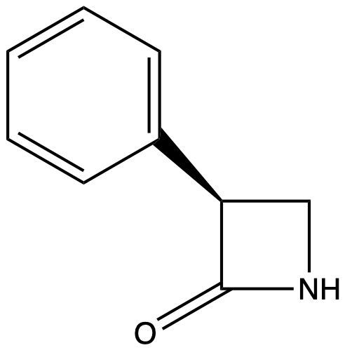 Structure of a β-lactam cyclic amide, a precursor to penicillin.