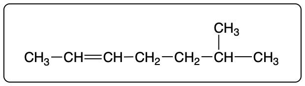 Structure of an alkene with a double bond and a CH3 group.