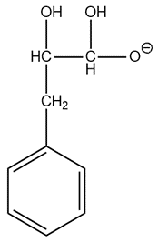 Structure of 2-hydroxyphenylpyruvate, an α-keto acid derivative.