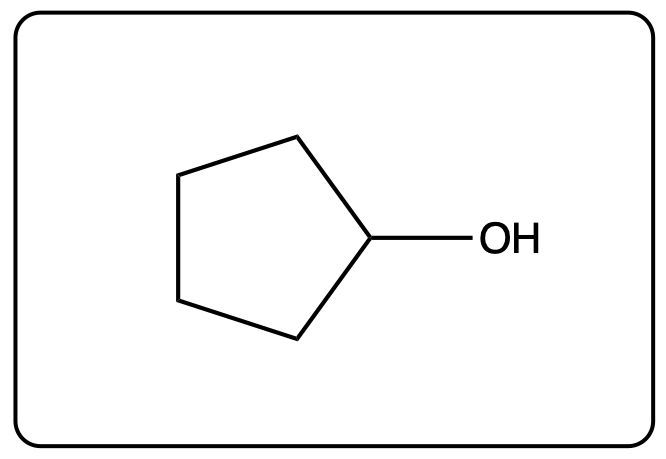 Line-angle structure of cyclopentanol with an -OH group.
