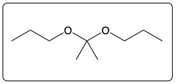 Chemical structure of a compound with two ether linkages and branching.